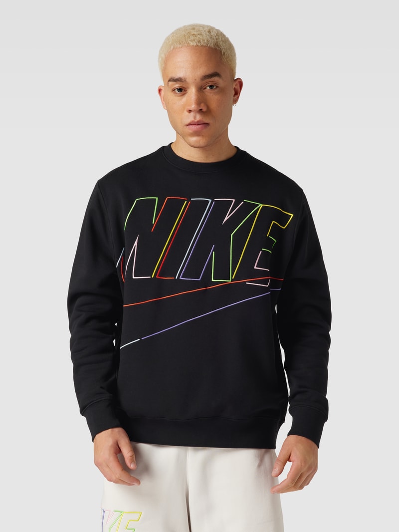Sweatshirt mit Rundhalsausschnitt in schwarz