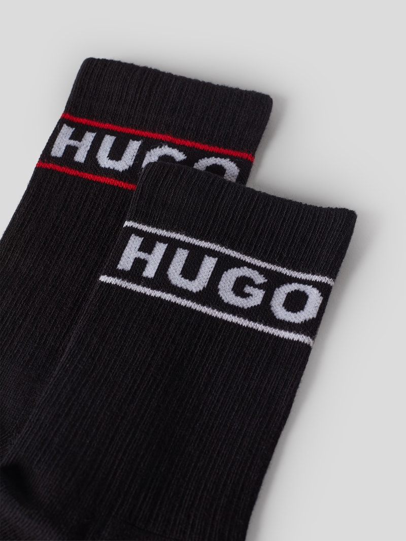 Socken mit Label-Print im 2er-Pack in schwarz