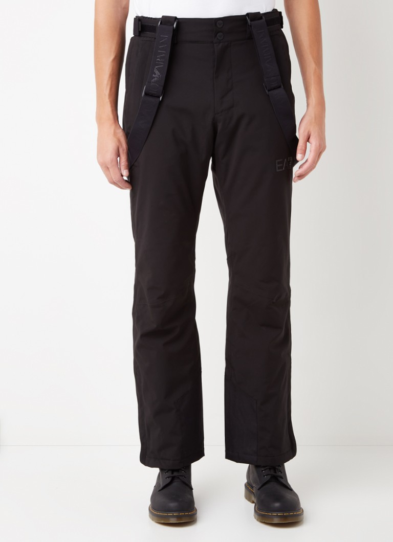 Emporio Armani Straight leg ski pants with zip pockets and detachable suspenders