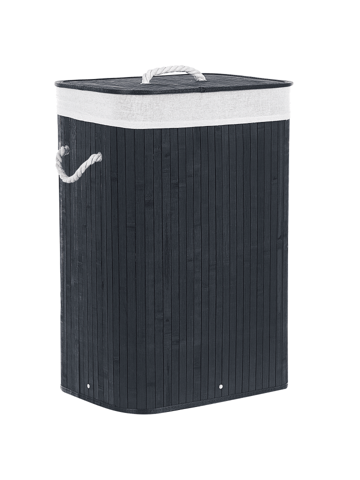 Beliani Wäschekörbe KOMARI in Schwarz/Weiß - (W) 40 x (H) 60 x (L) 30 cm günstig kaufen onesize