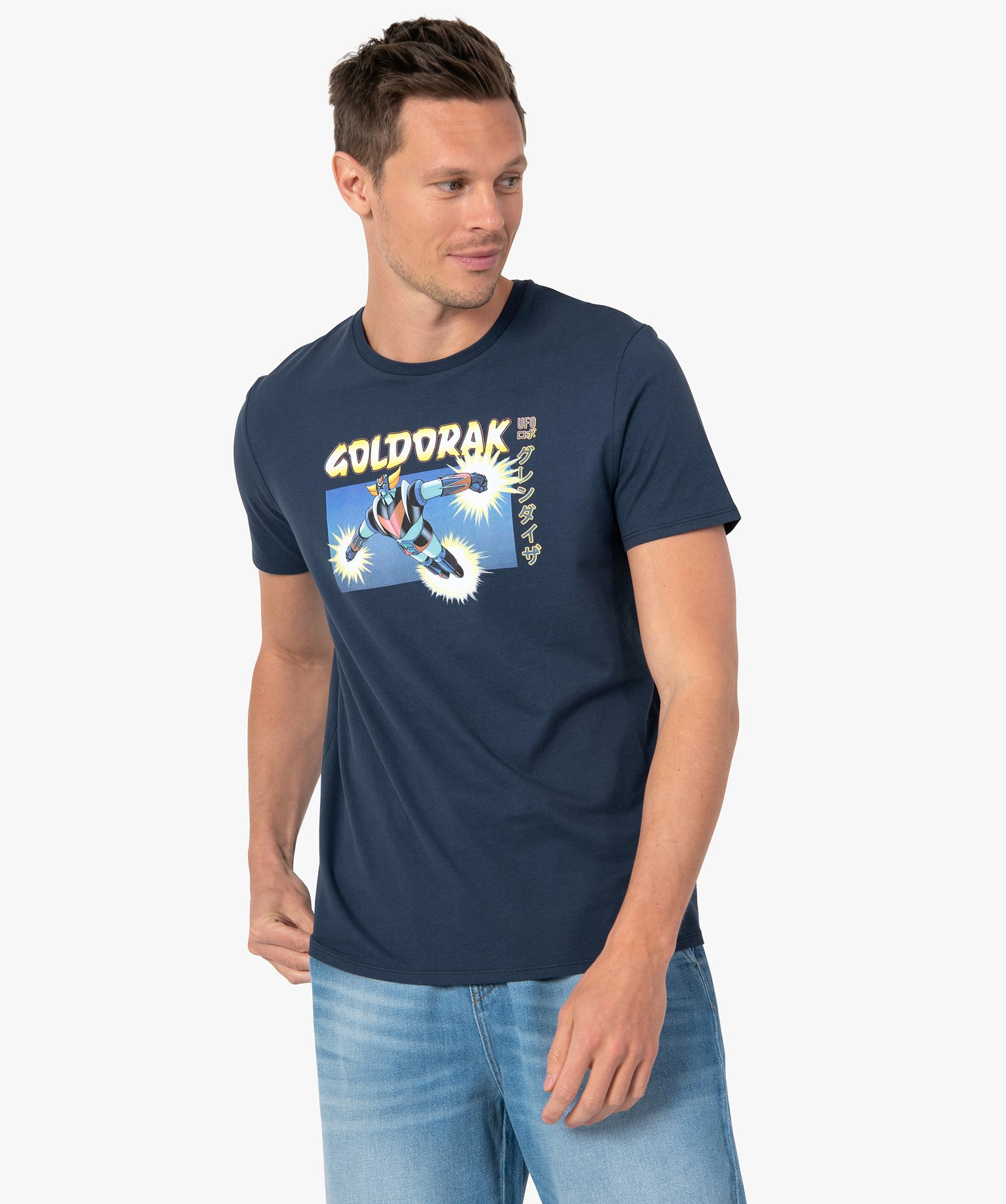Tee-shirt homme à manches courtes imprimé - Goldorak noir | GEMO