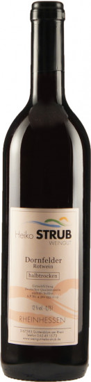 2019 Dornfelder halbtrocken - Weingut Heiko Strub