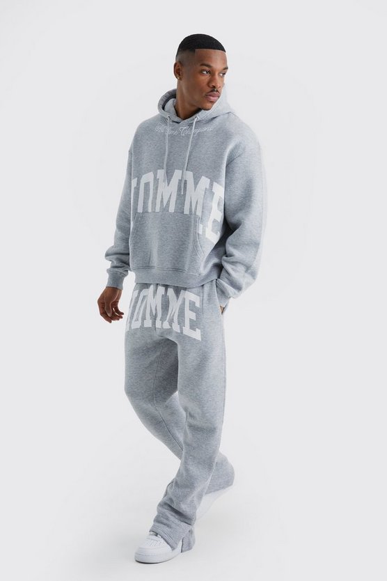 Kastiger Oversize Homme Trainingsanzug mit geteiltem Saum