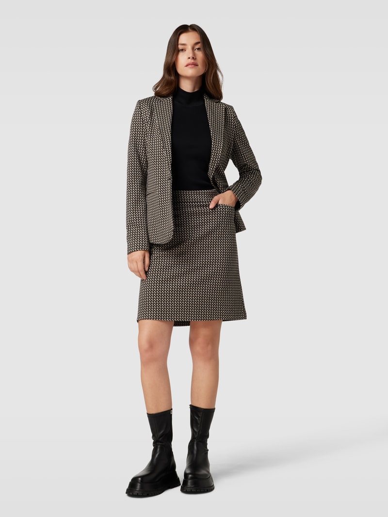 Blazer mit Allover-Muster in schwarz