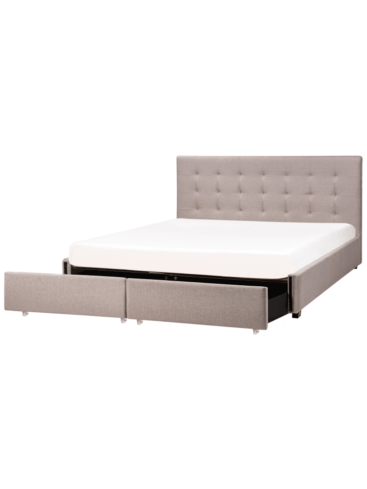 Beliani Doppelbett LA ROCHELLE in Grau/Schwarz - (W) 193 x (H) 109 x (L) 213 cm günstig kaufen onesize