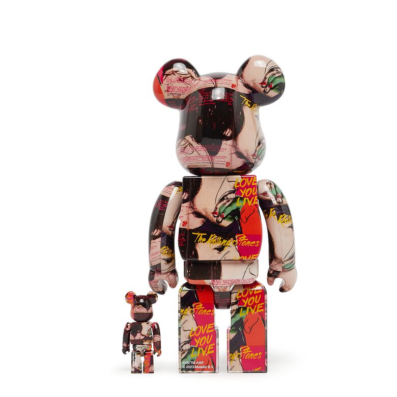 Medicom Bearbrick Andy Warhol xTheRollingStonesLoveYouLive 100%&400& multicolor