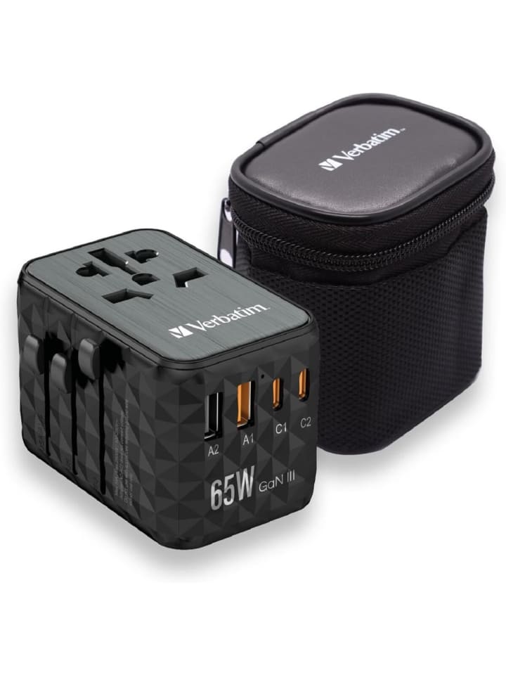 COFI 1453 Universal Travel Ladeadapter GaN III mit 2x USB-C und AC Steckdose in Schwarz günstig kaufen onesize