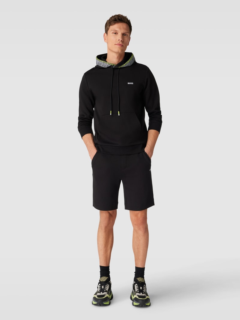 Sweatshorts mit Label-Stitching in schwarz