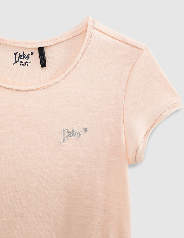 Tee-shirt rose poudré essentiel en coton bio fille