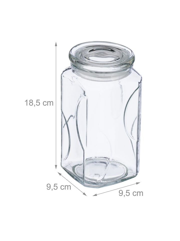 relaxdays 6 x Vorratsglas in Transparent - 1000 ml günstig kaufen onesize
