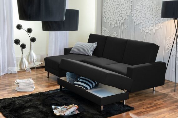 Max Winzer® Loungesofa Just Fashion Funktionssofa Flachgewebe schwarz, 1 Stück, Made in Germany