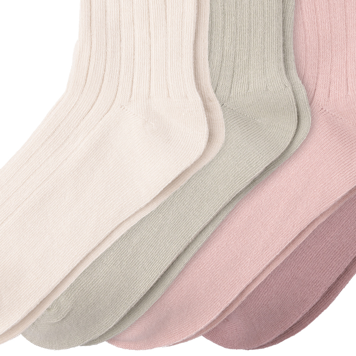 4 Paar Kinder Socken mit Rippstruktur