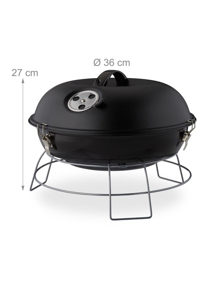 relaxdays Kugelgrill in Schwarz - Ø 36 cm günstig kaufen onesize