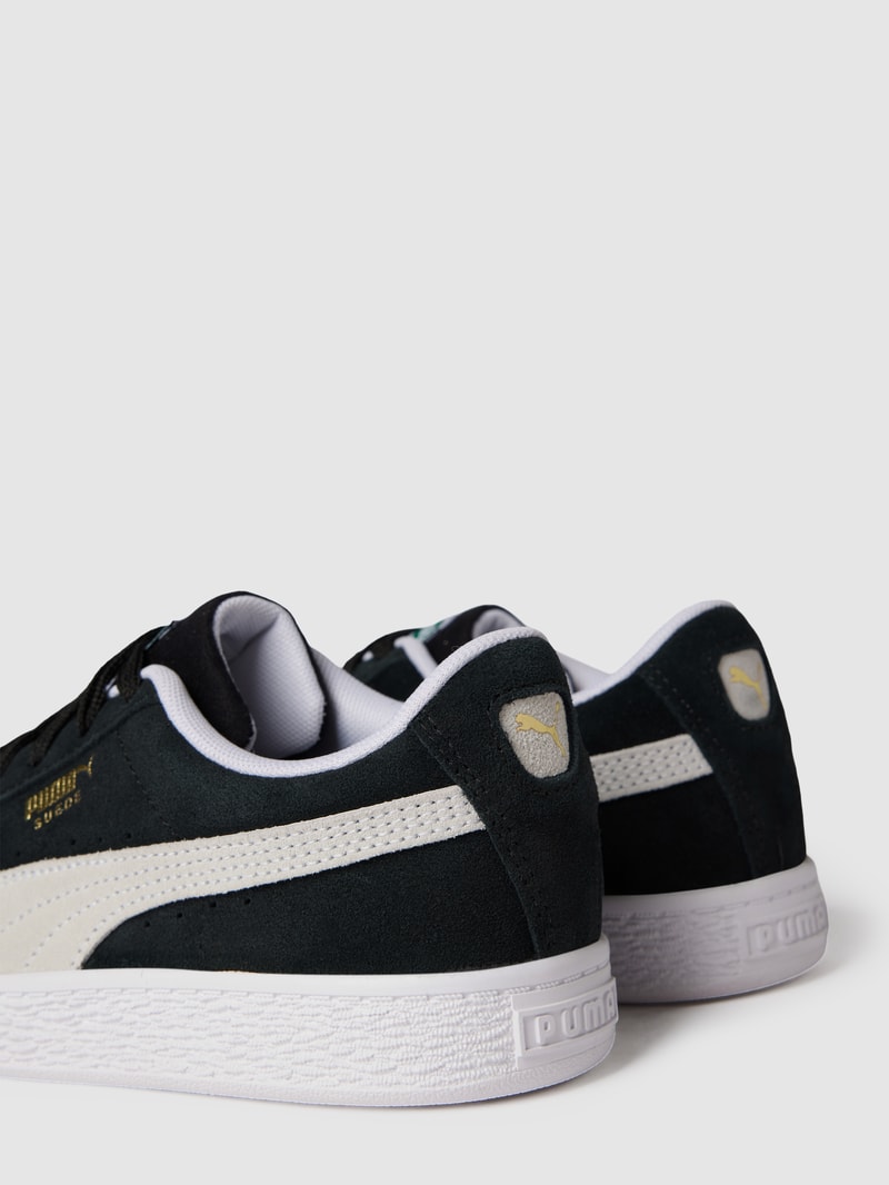 Sneaker mit Label-Print in metallic Modell 'SUEDE CLASSIC' in schwarz
