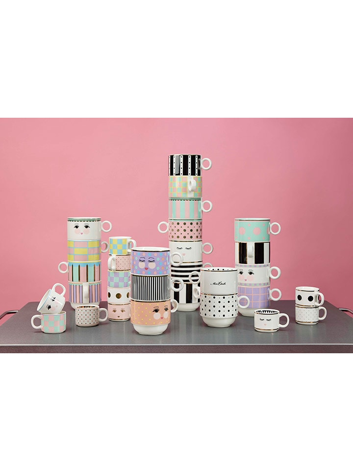 Miss Étoile 4er-Set: Kaffeetassen in Schwarz/ Weiß - (H)12 x Ø 9 cm günstig kaufen onesize