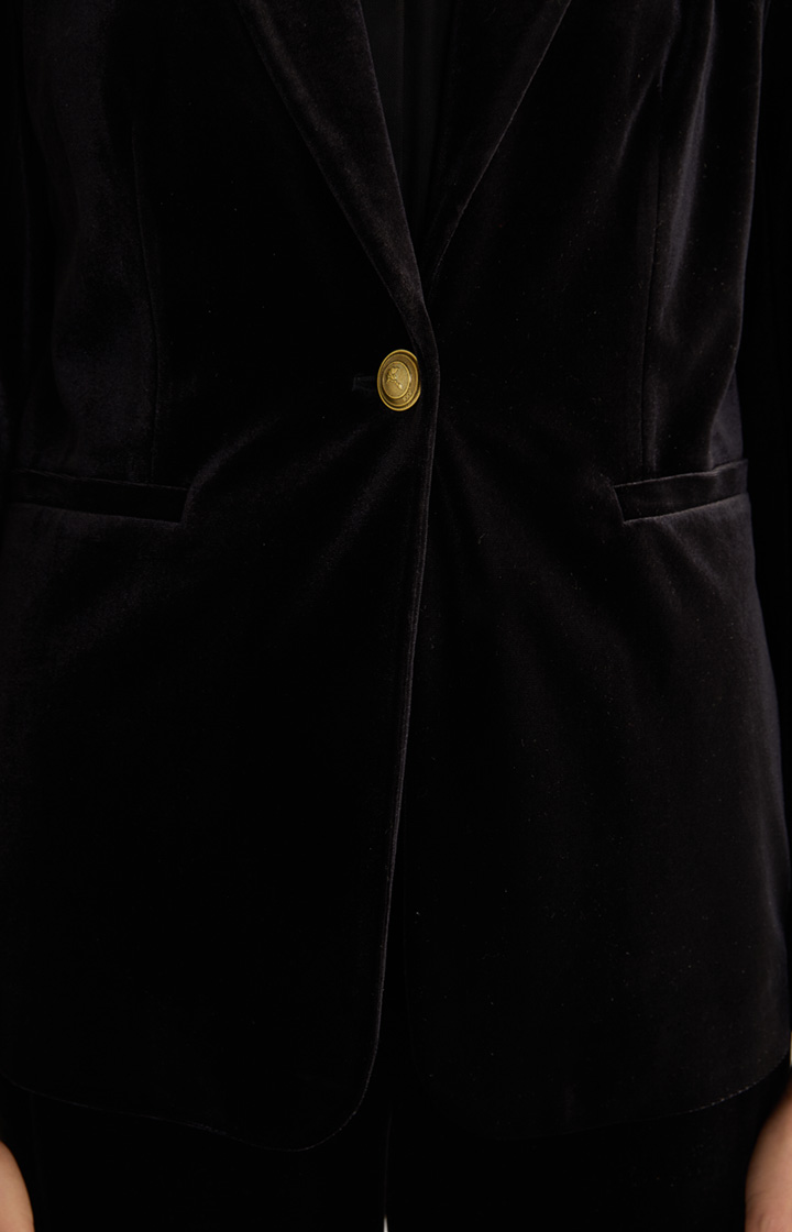 Samt-Blazer in Schwarz