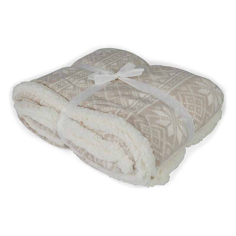 Home Sherpapledd 130x160 cm beige strikk