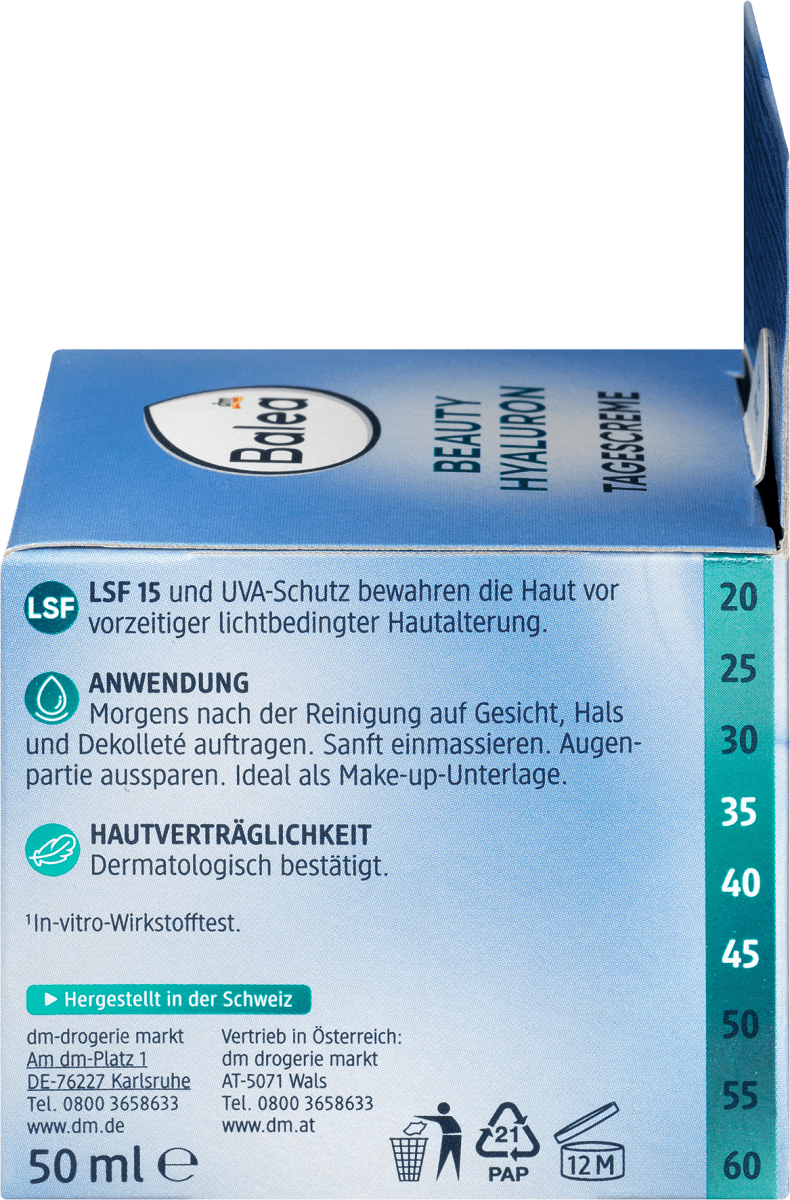 Gesichtscreme Anti Falten Beauty Hyaluron LSF 15, 50 ml