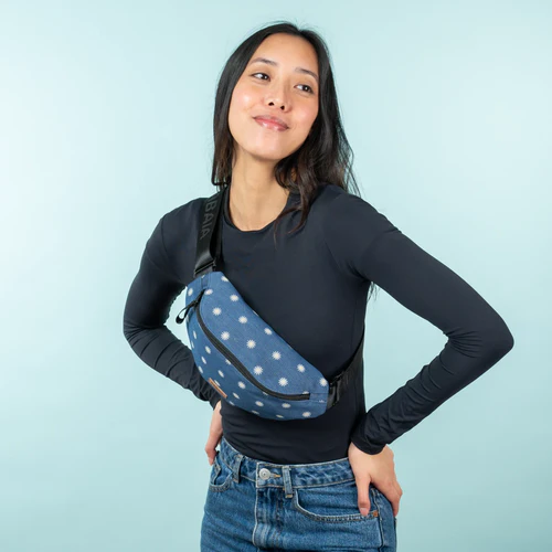 Small San Giljan denim blue fanny pack