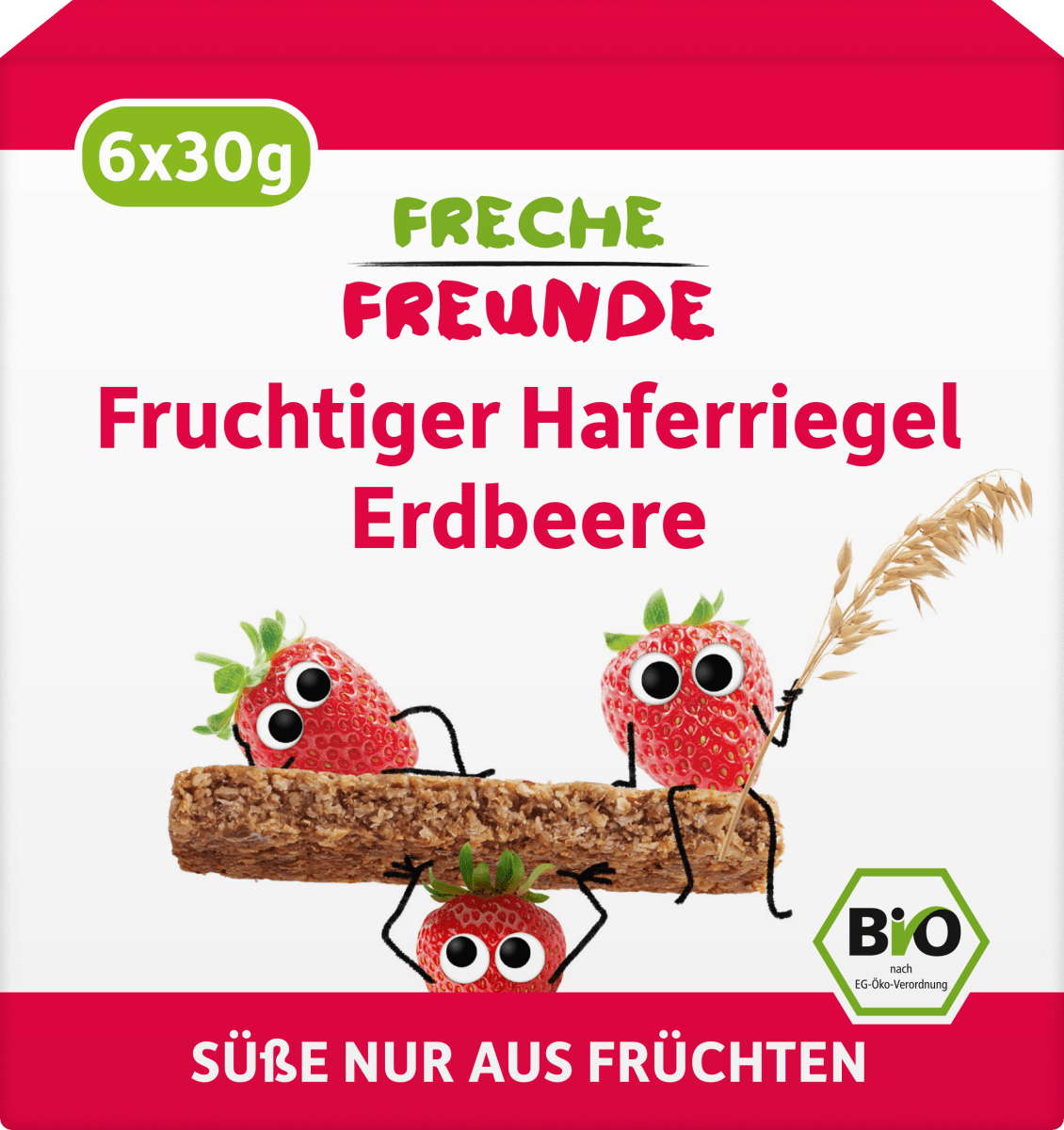 Fruchtriegel Hafer Erdbeere, ab 3 Jahren, (6x30 g), 180 g
