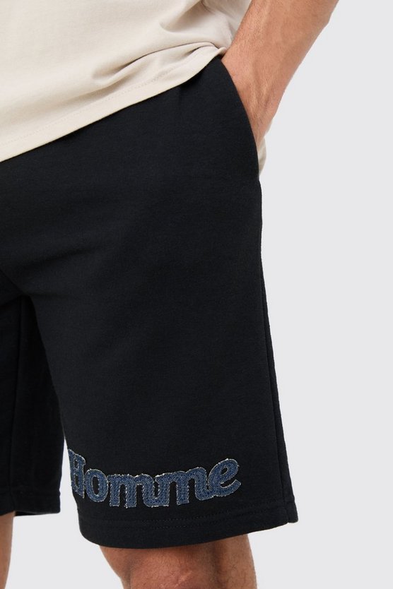 Lockere Jeansshorts mit Applique