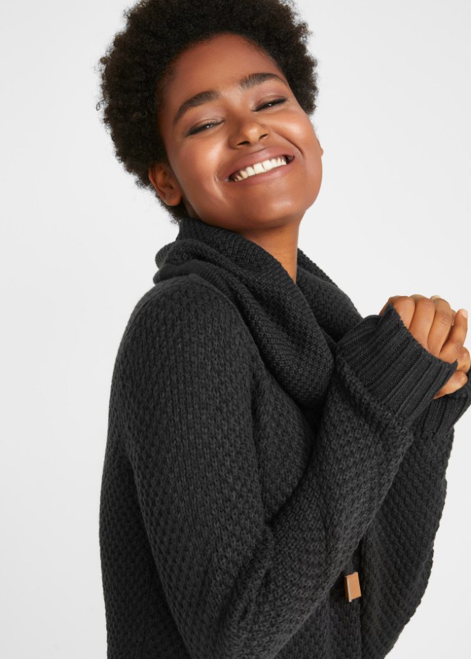 Strickkleid mit Schalkragen