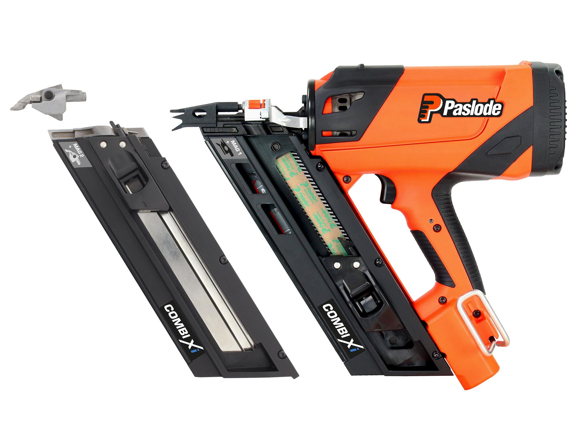 Paslode 014005 COMBI Xi impuls 2-in-1 Combi Tacker for 34° paper-bonded strip nails and anchor nails
