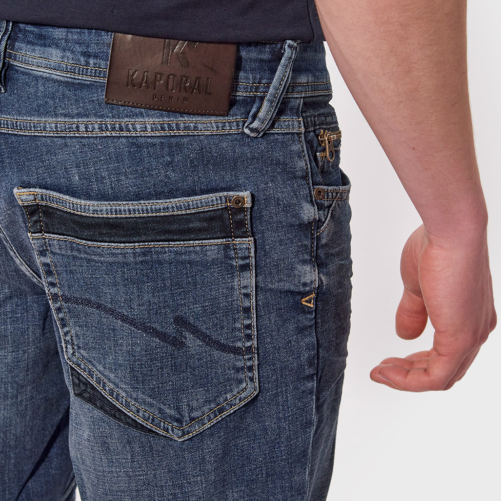 ANKO  Bermuda straight Homme bleu délavé