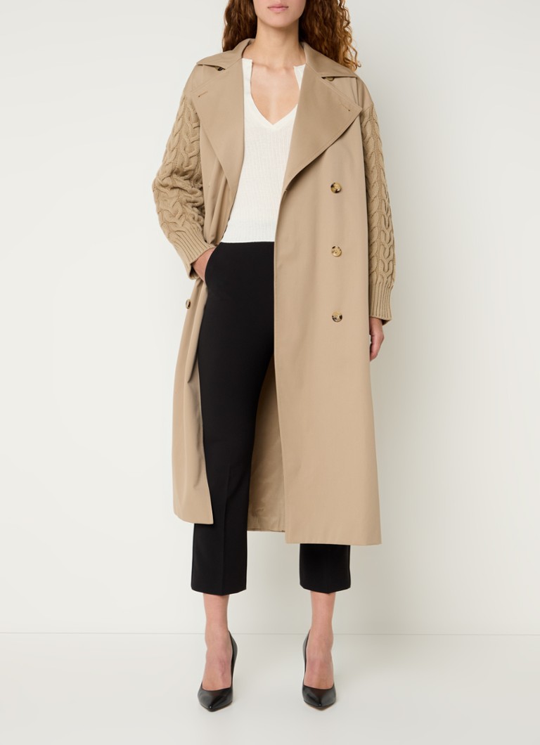 MaxMara Cicladi double-breasted trench coat in virgin wool blend with side pockets