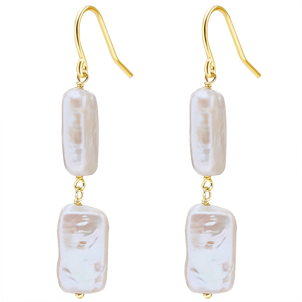 Valero Pearls Boucles d'oreille en perle Argent sterling Perle de culture d'eau douce en Or jau Boucles d'oreilles