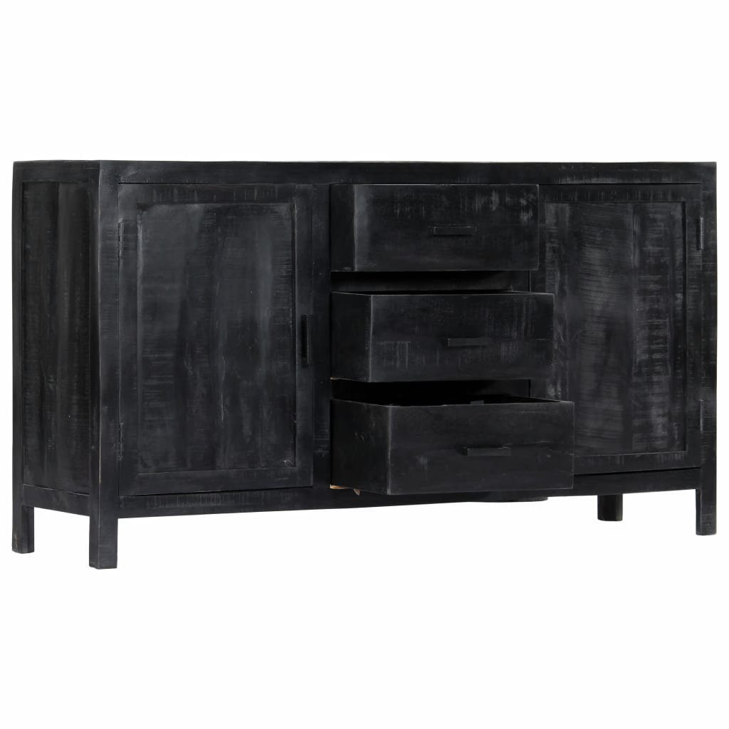 vidaXL Anrichte Sideboard Schwarz 147 x 40 x 80 cm Massivholz Mango