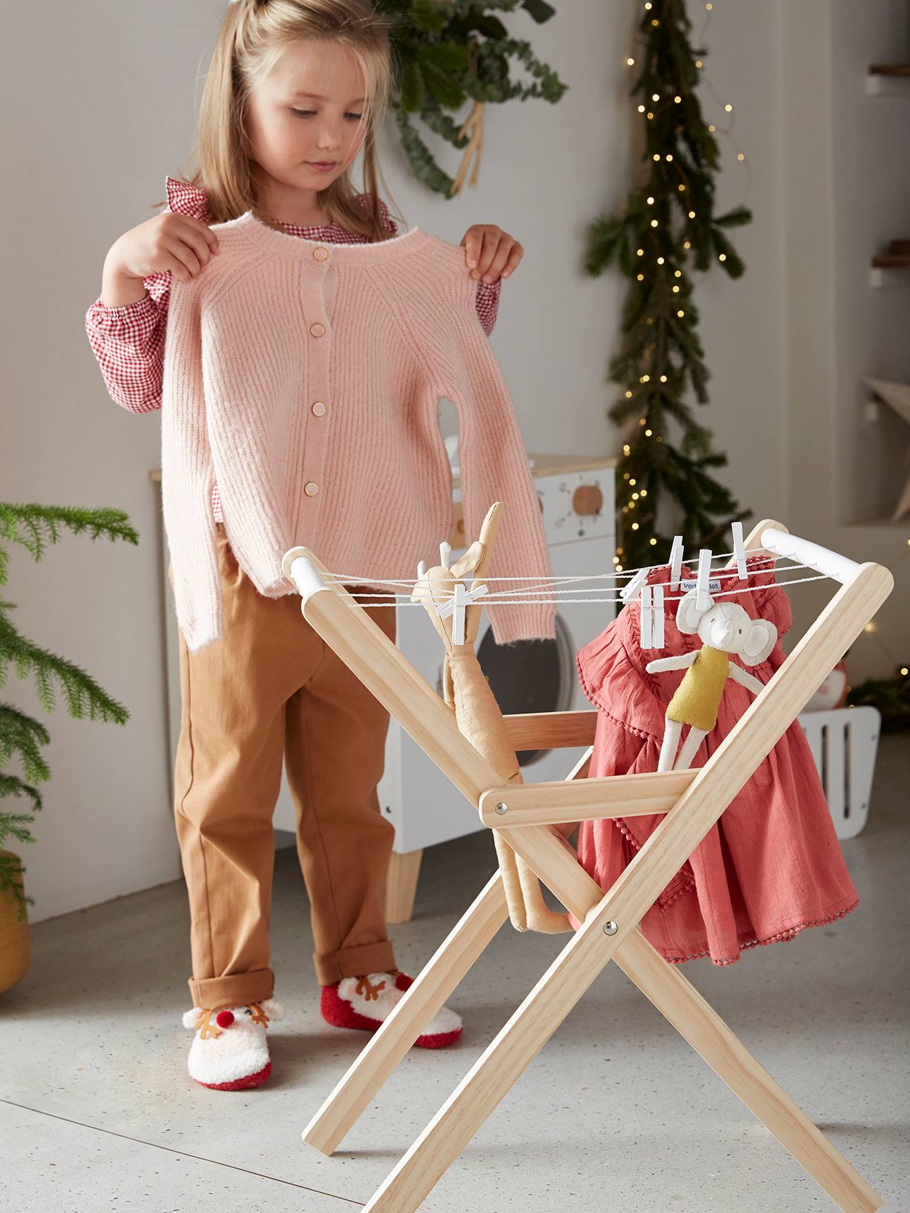Etendoir à linge en bois FSC® blanc