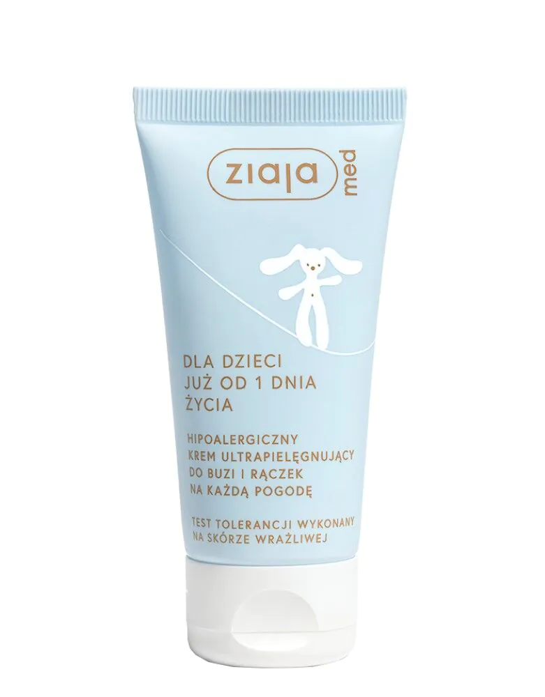 Ziaja Med Hypoallergenic Kids - itin maitinamasis veido ir rankų kremas, tinkantis bet kokioms oro sąlygoms, 50 ml