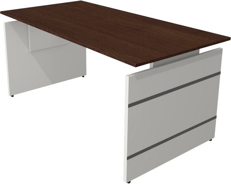 Kerkmann Form 4 Höhenverstellbar Sitz-Stehschreibtisch Rechteckig Wenge Weiß 1.600 x 800 x 760 mm