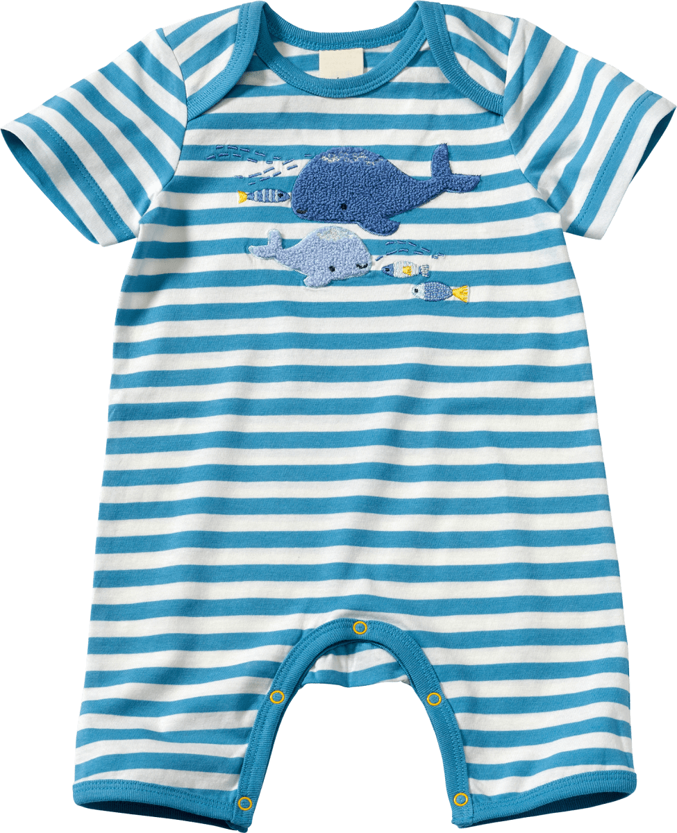 Schlafanzug mit Wal-Motiv, blau, Gr. 86/92, 1 St
