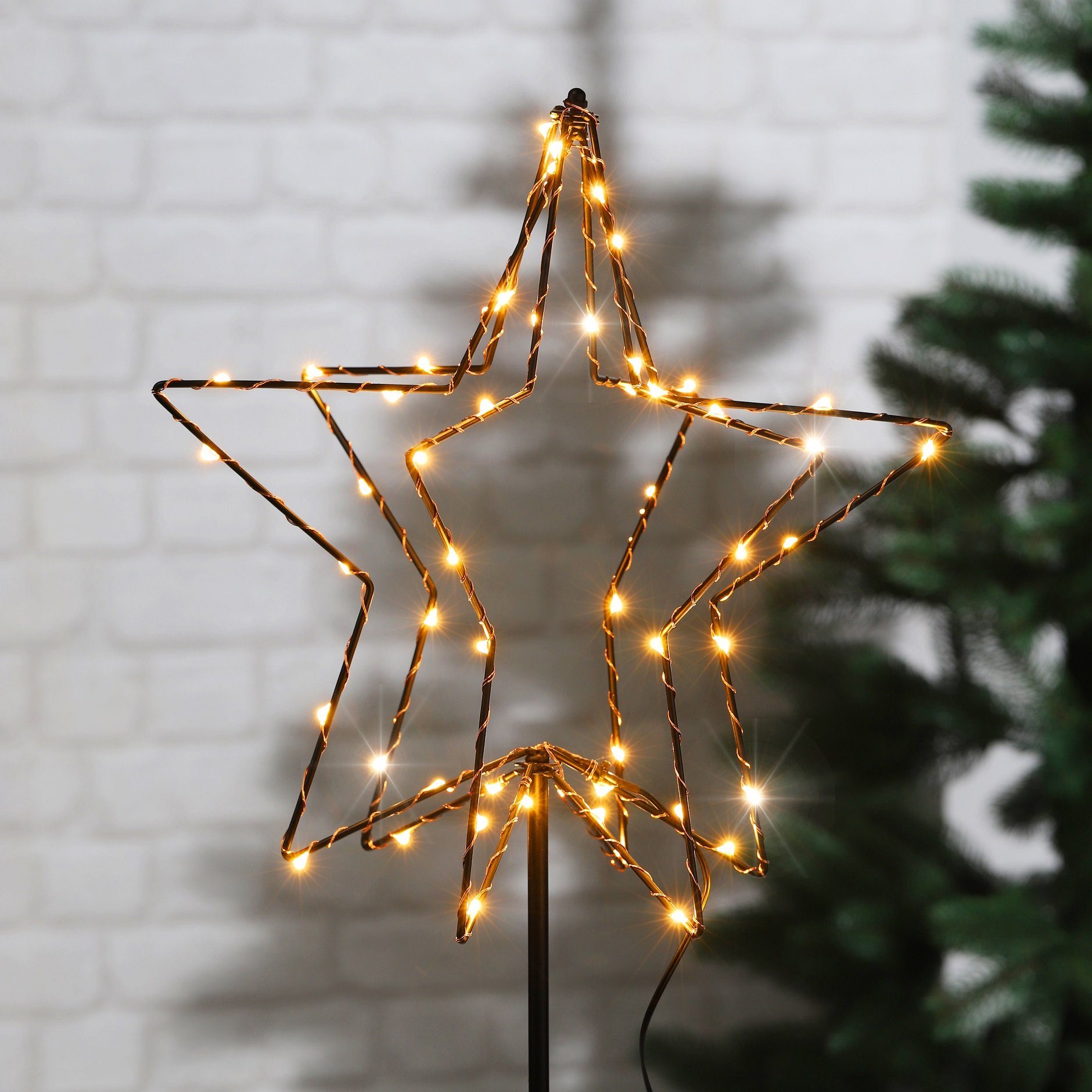 GartenHero Gartenstecker LED Gartenstecker Stern Weihnachtsstern außen Timer Weihnachtsbaum Lichterkette