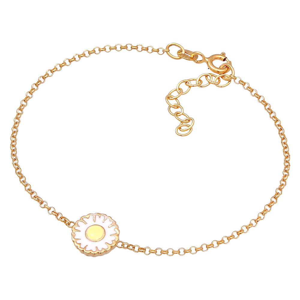 Elli Elli Bracelet Femmes Pendentif Marguerite été avec émail en argent sterling 925 p Bracelet