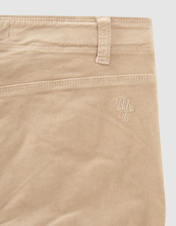 Pantalon FLARE beige taille basse en velours fille