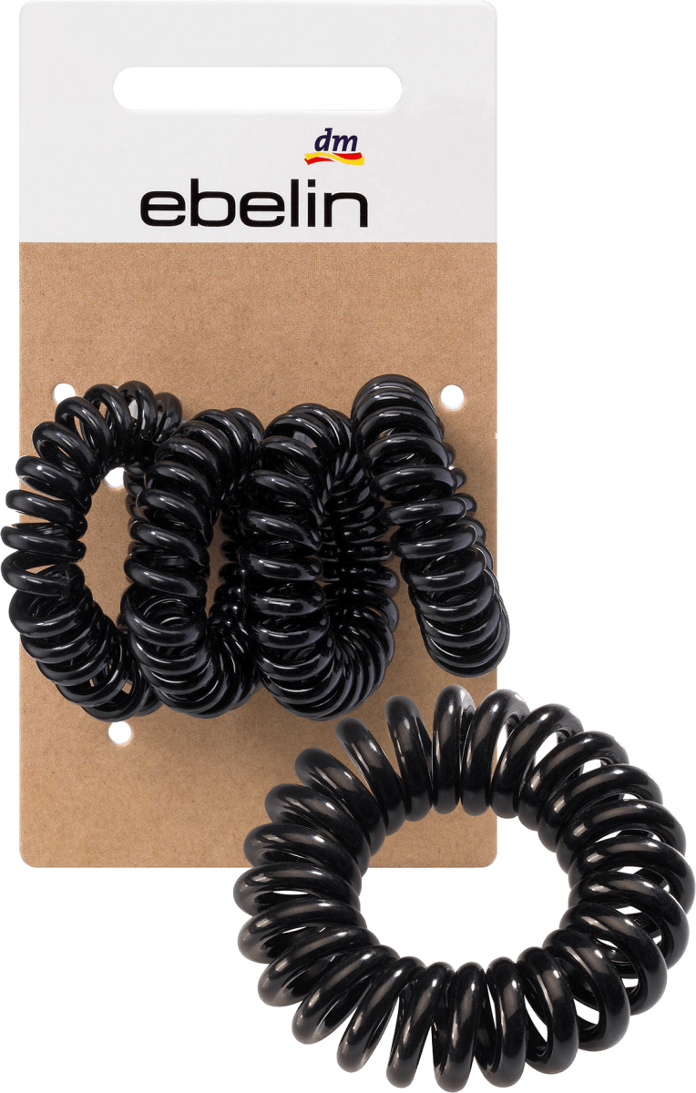 Haargummis Spirale klein schwarz, 4 St