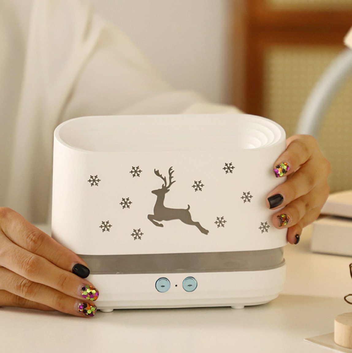 K&B Luftbefeuchter USB-Flammen-Aroma-Diffusor – Luftbefeuchter