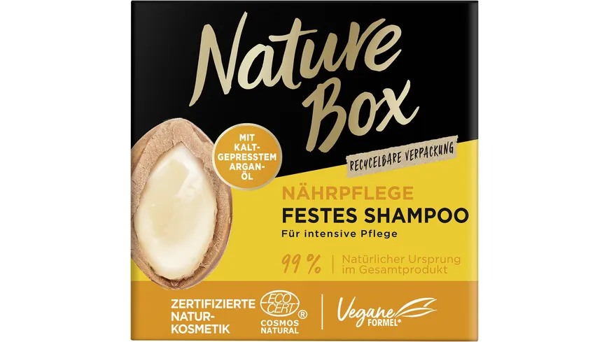 NATUREBOX Fest-Shampoo Nährpflege mit Argan-Öl 85 G 85 g