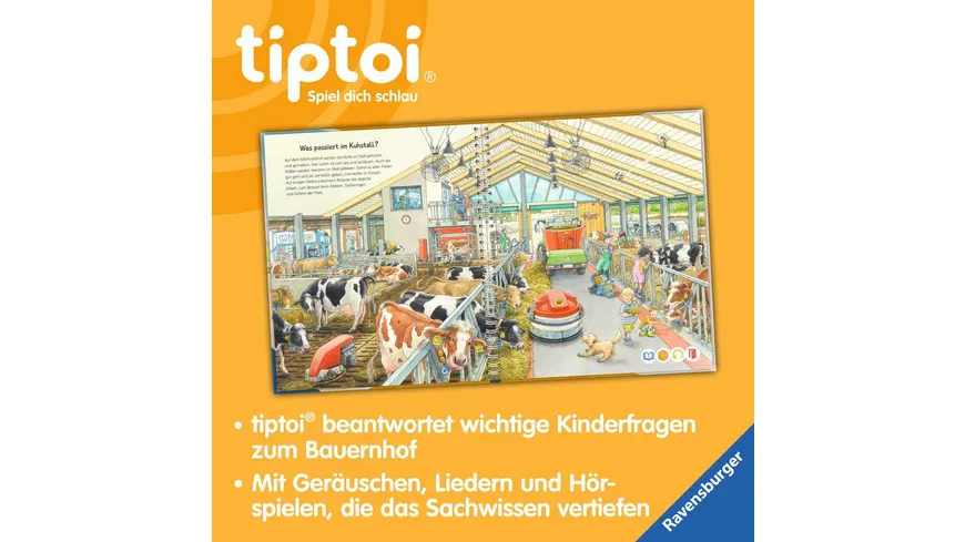 Ravensburger tiptoi - Starter-Set - Stift und Bauernhof-Buch - Lernsystem für Kinder ab 4 Jahren