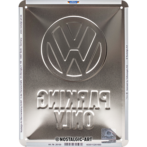 Nostalgic Art Retro Blechschild 15x20cm, Motiv "VW Parking Only", 1 Stück - ATU