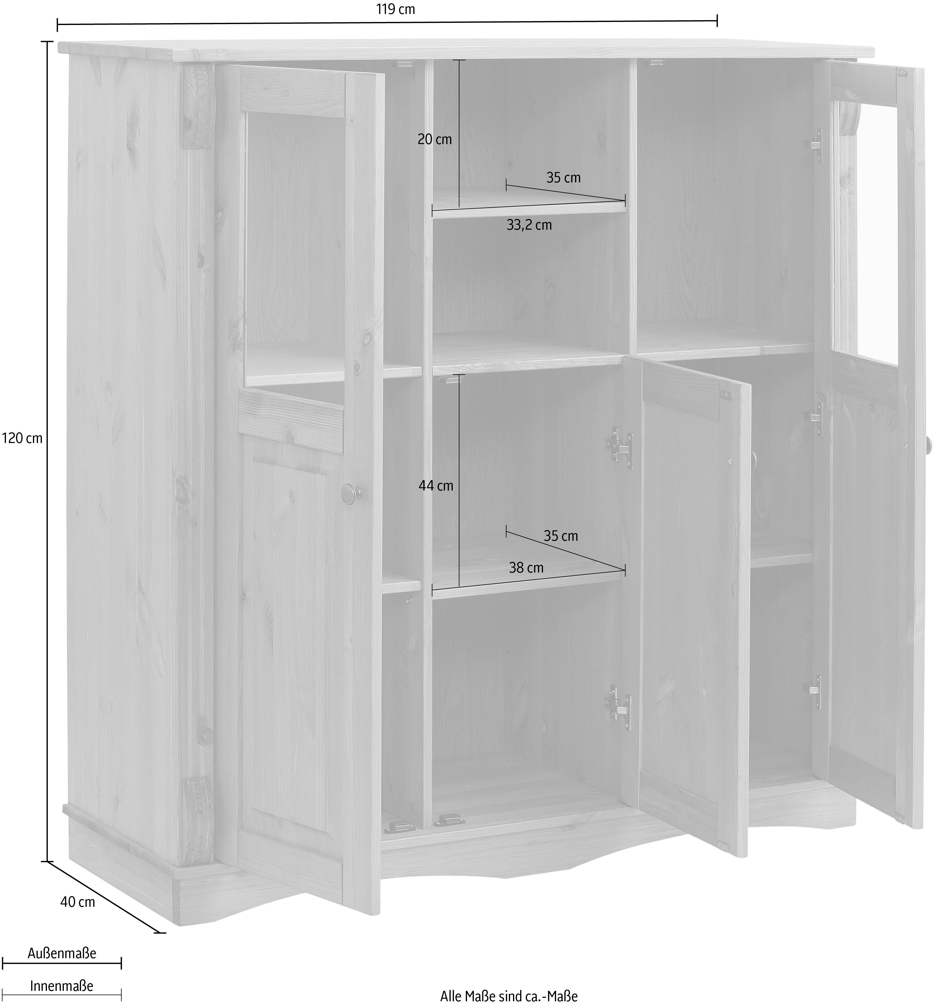 Home affaire Highboard Teresa, Breite 119 cm