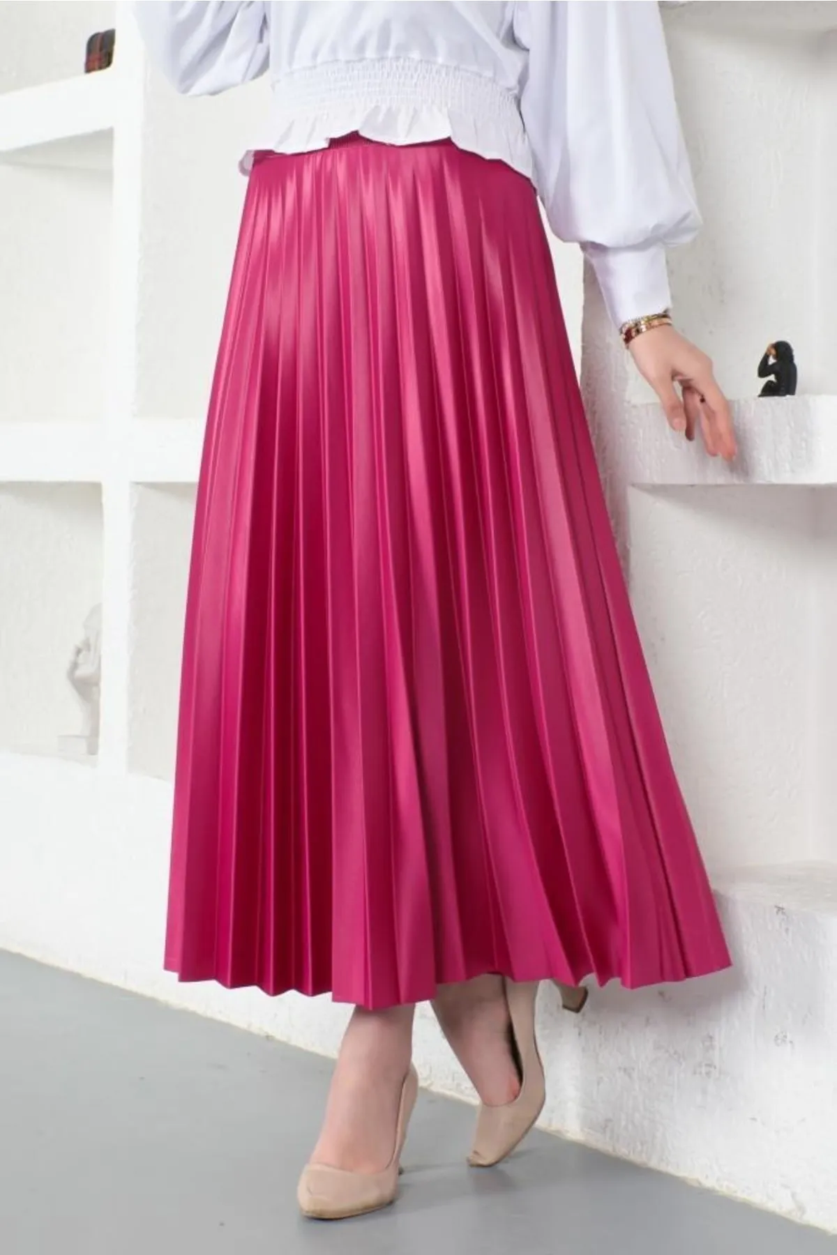 benguen  4538 Hijab-Faltenrock Fuchsia