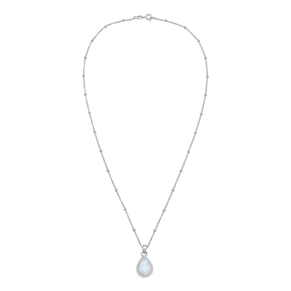 Elli Elli Collier Pendentif femme goutte avec pierre de lune en argent sterling 925 collier
