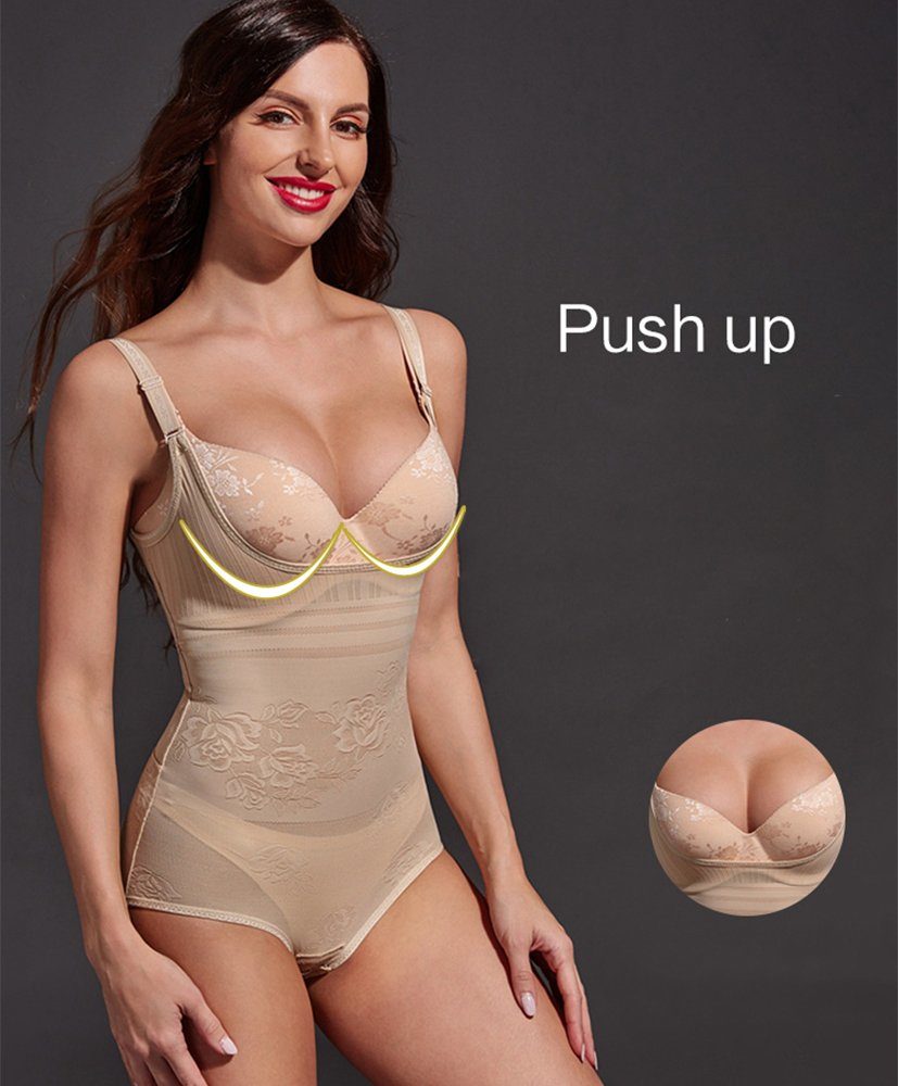 Lovolotti Shaping-Body mit Bauchweg Effekt LO-L29 (Bodysuit Shapewear, Figurformende Body Shaper) mit freiem Brustbereich, Shaping und Push Up Effekt