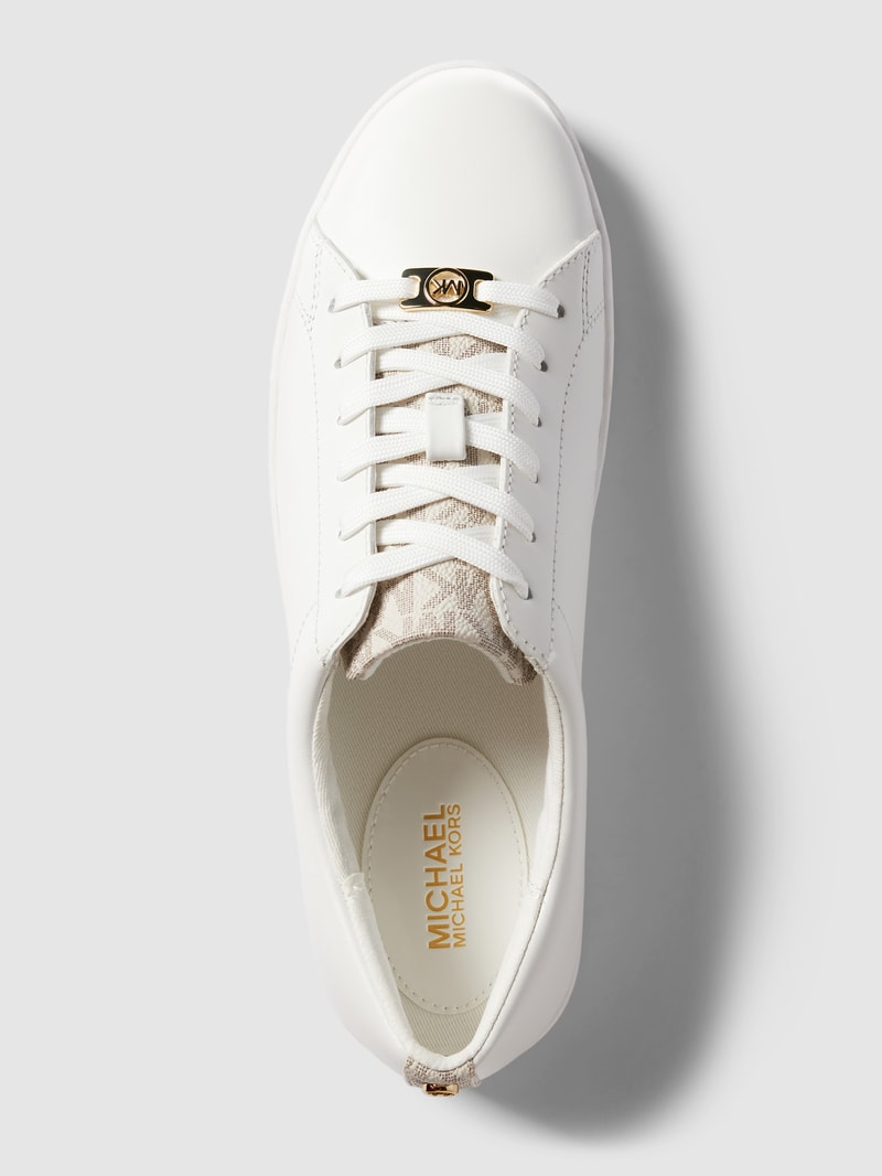 Sneaker aus Leder mit Label-Details Modell 'KEATON' in offwhite