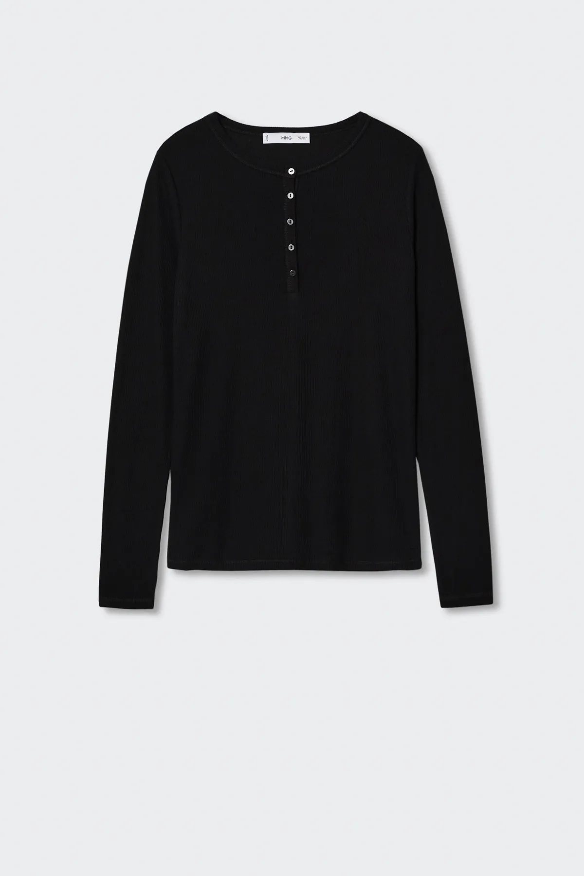 MANGO  Schwarzes Damen-T-Shirt 37037747