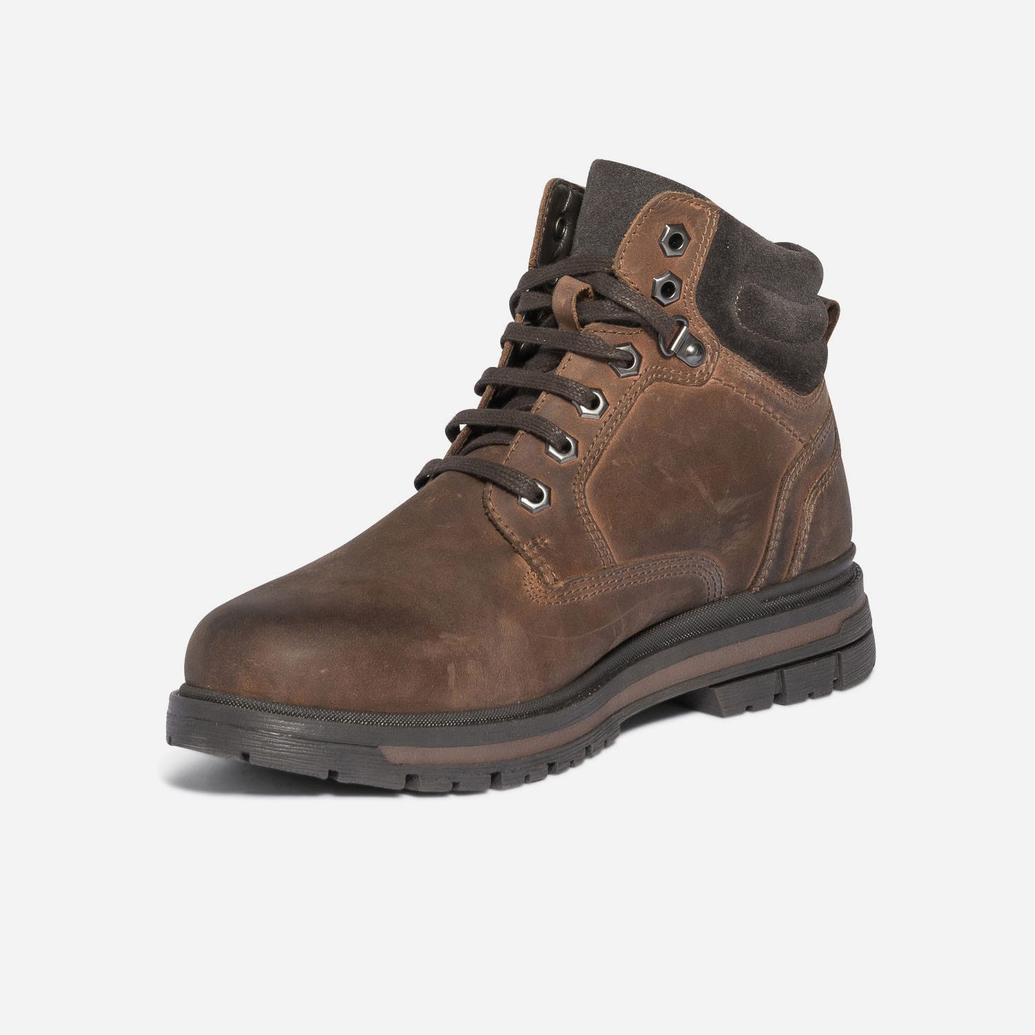 Boots à lacet marron en cuir